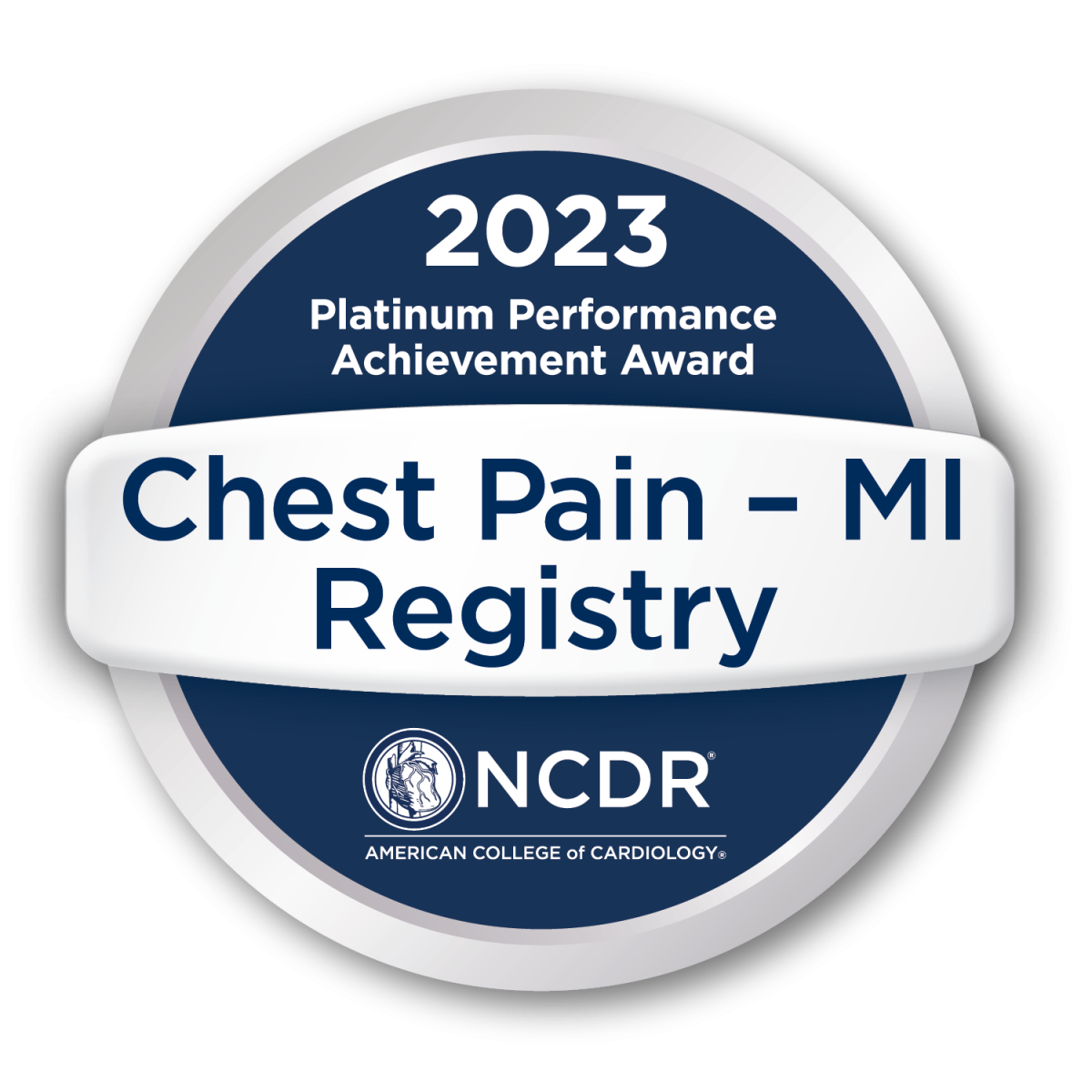 2023 Platinum Performance Achievement Award in Chest Pain - MI Registry from NCDR
