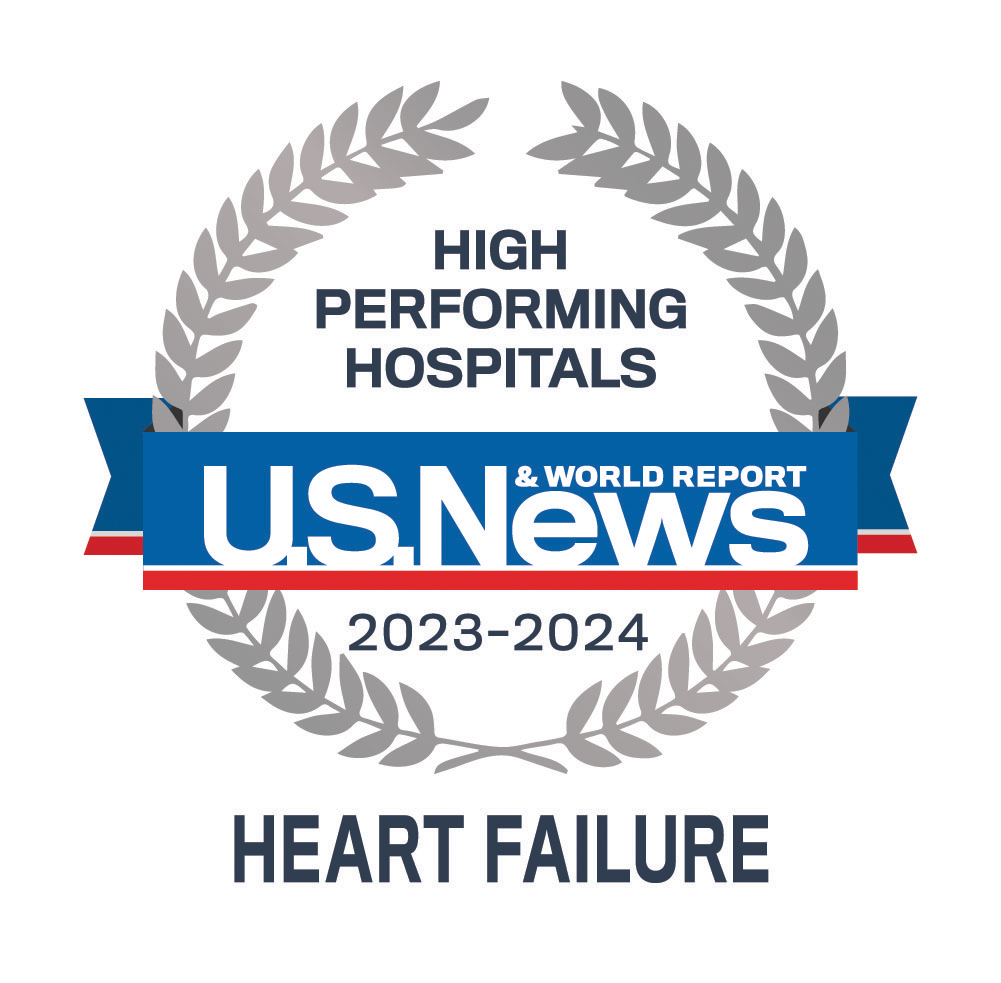 U.S. News & World Report High Performing Hospitals for Heart Failure in 2023-2024