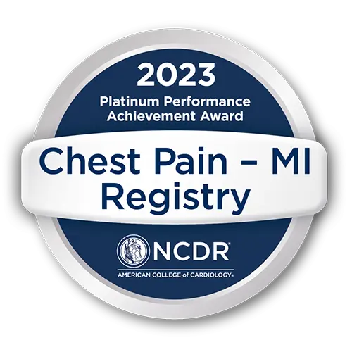 2023 Chest Pain - MI Registry Award Seal Platinum 2023 Chest Pain - MI Registry Award Seal Platinum